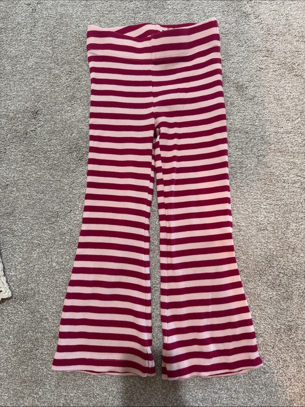 Mini Boden Pink and Dark Pink Striped Flared Leggings